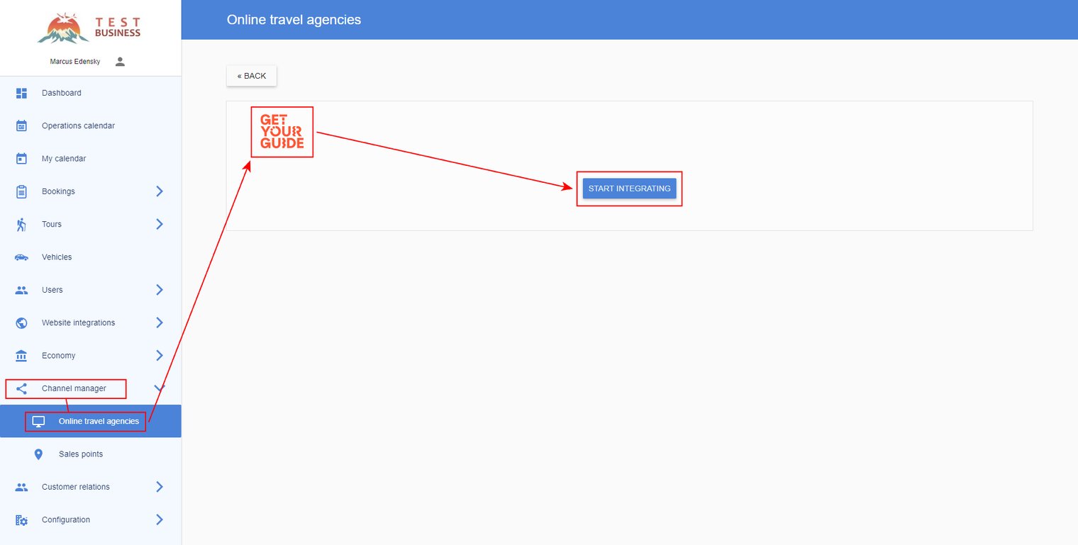 GetYourGuide in the TourTask channel manager