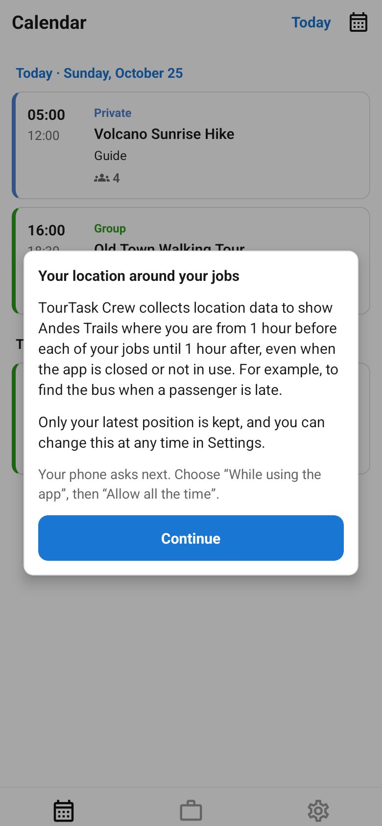 What TourTask Crew explains before your phone asks.