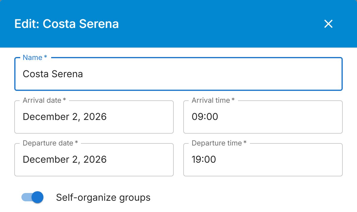 A ship's visit.