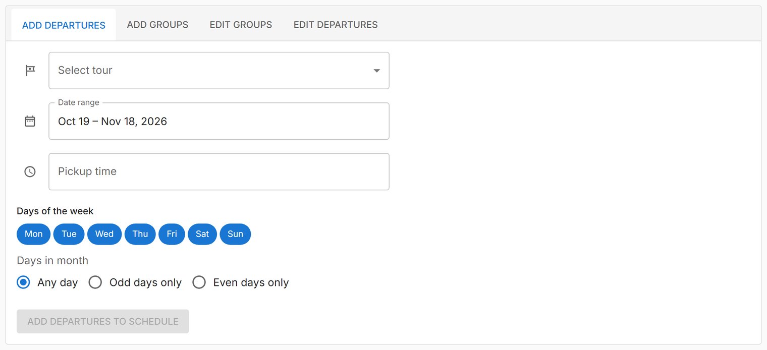 Adding departures for a month.