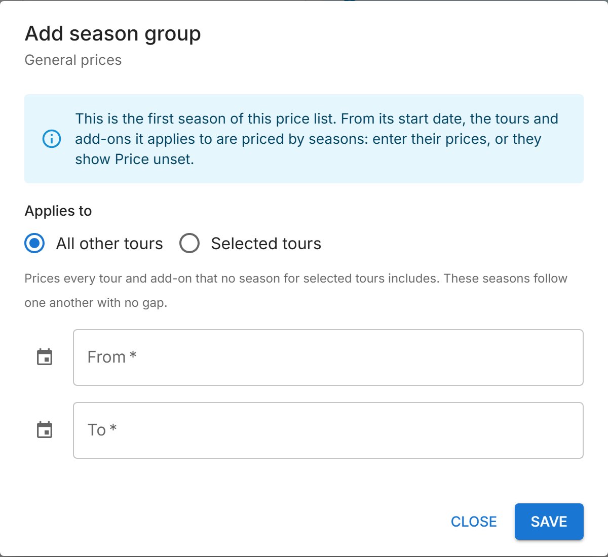 Adding a season group.