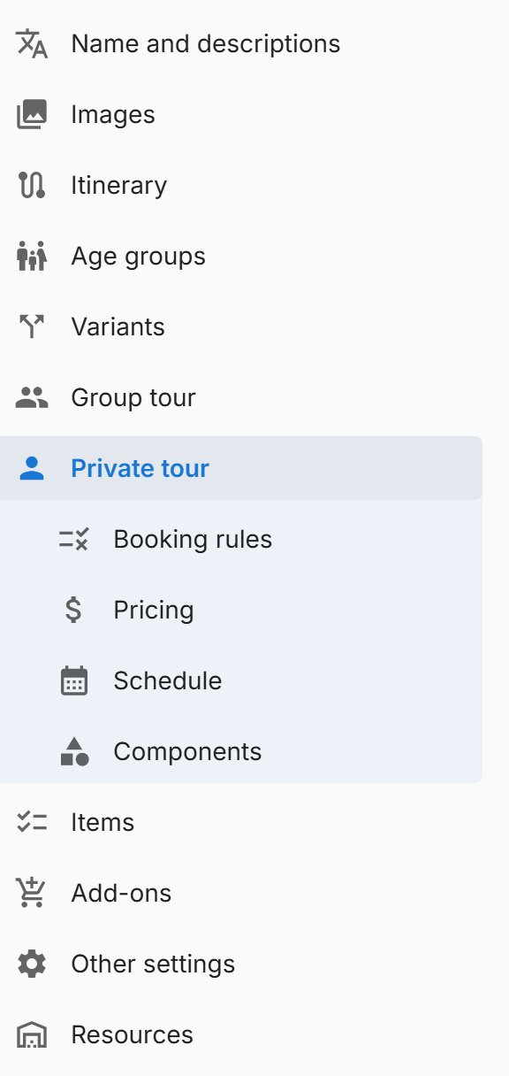 The sections of a tour.